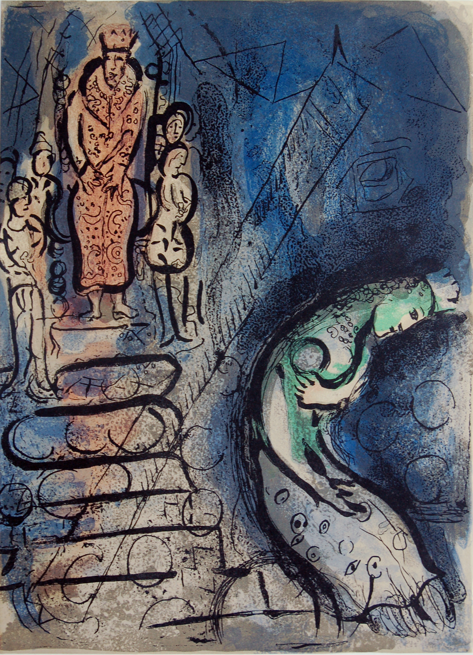 Ahasuerus Banishes Vashti by Marc Chagall (1960)