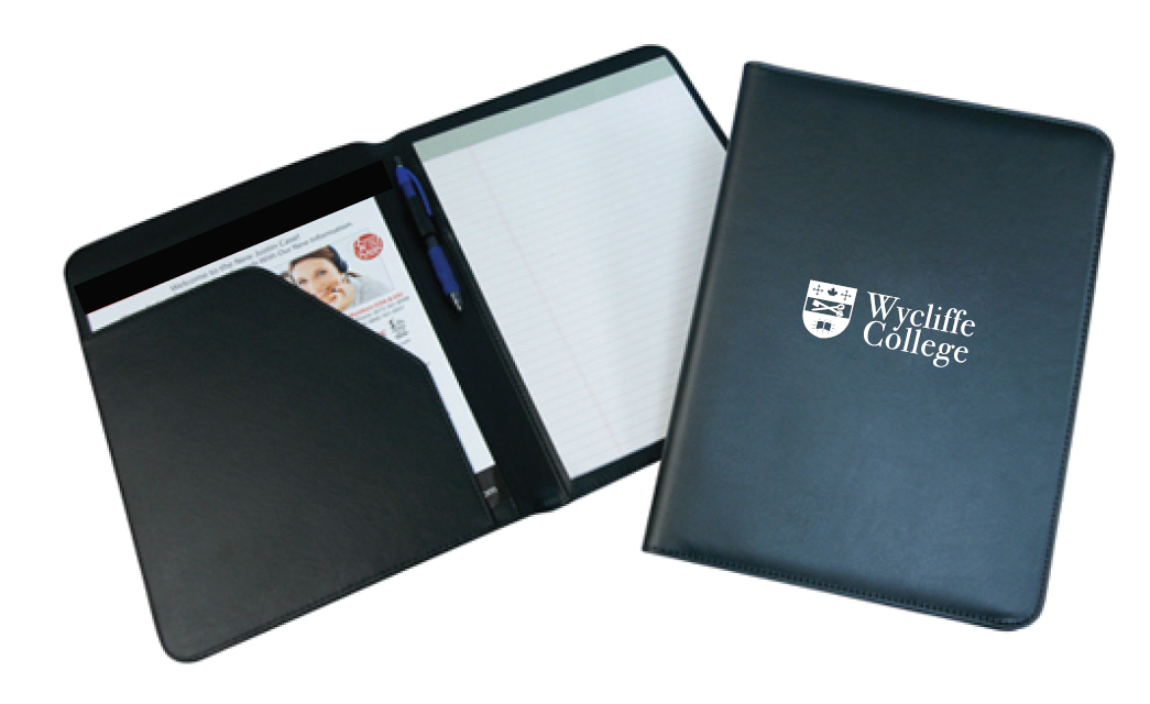 Wycliffe College Logo Padfolio - Black