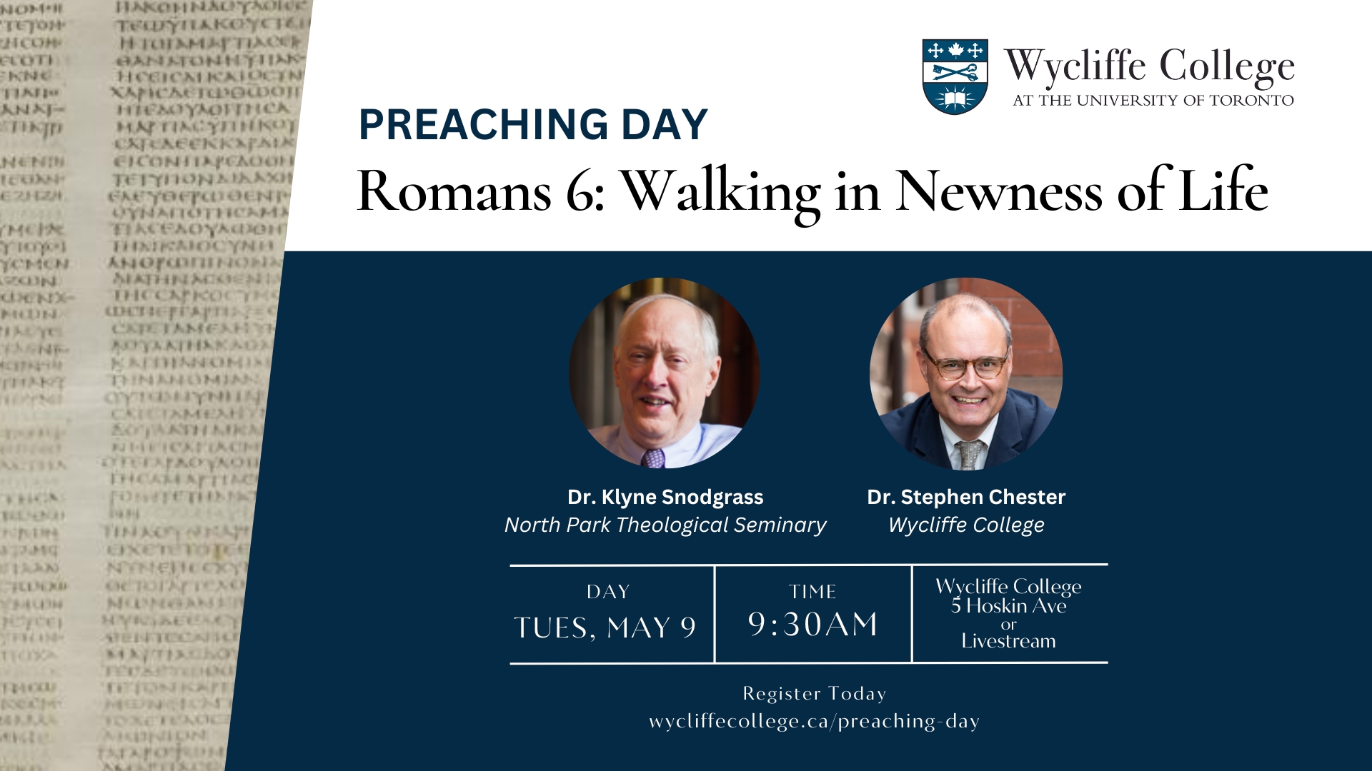 Preaching Day 2023 with Klyne Snodgrass and Stephen Chester