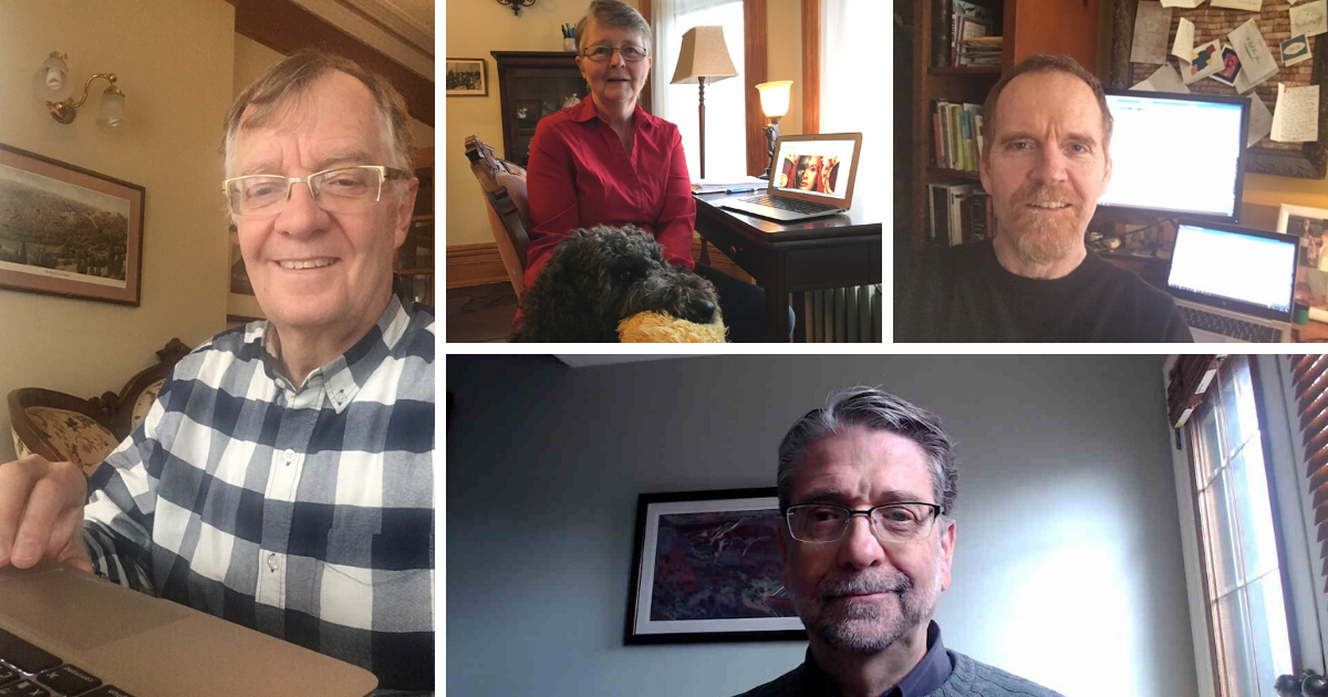 Wycliffe College Professors at home - Glen Taylor, Peter Robinson, Ephraim Radner, and Marion Taylor