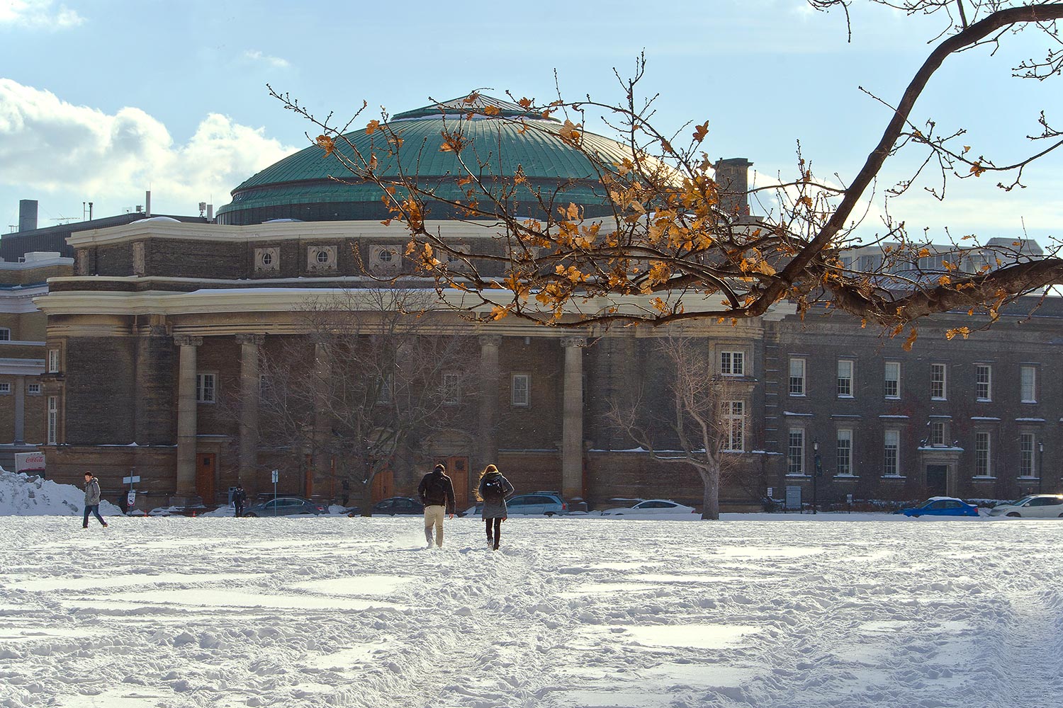 Convocation hall in snow