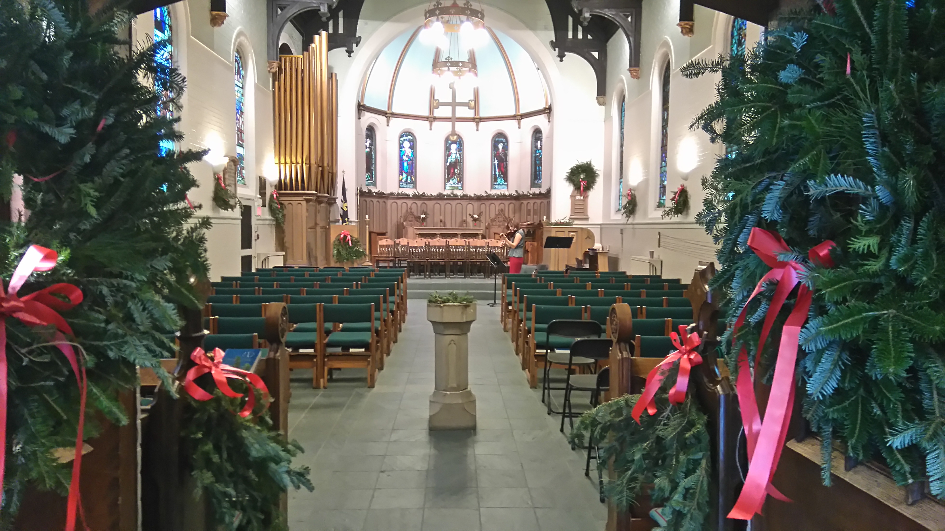 Wycliffe College Chapel with Christmas decorations Wycliffe College Chapel with Christmas decorations