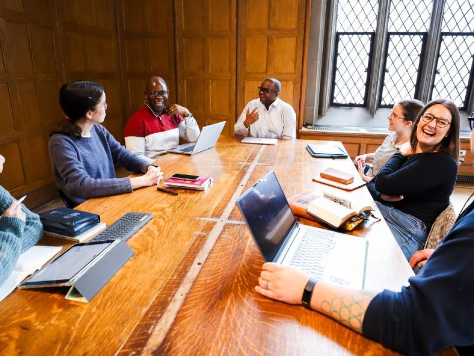 students with V Ezigbo in Great Hall winter 2025