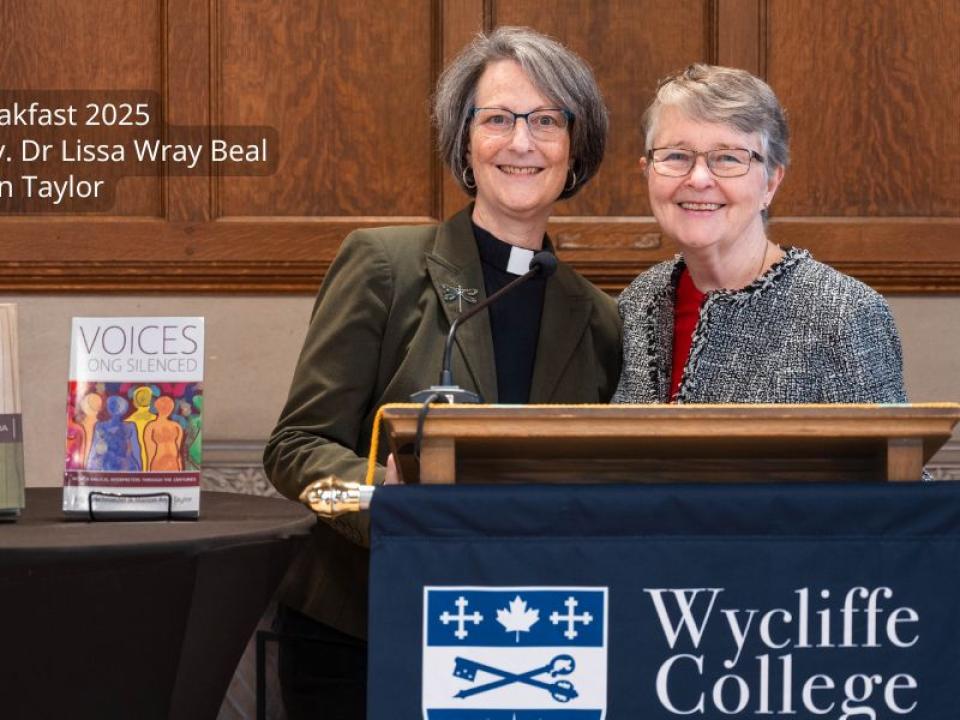 Women's Breakfast fall 2025 speakers at podium