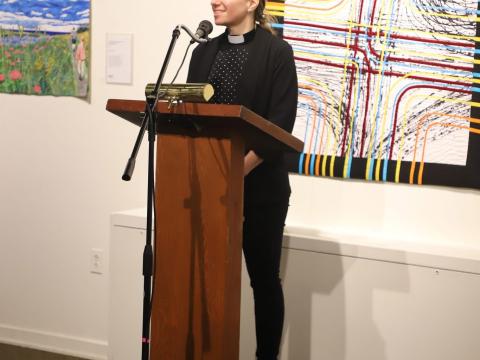 Jasmine Chandra at podium