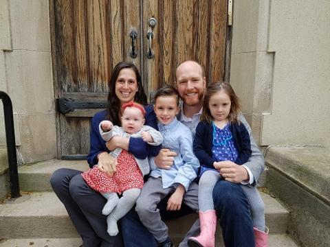 Lane Scruggs and Family (L R Chantal, Elise, Hudson, Lane, Cadence)