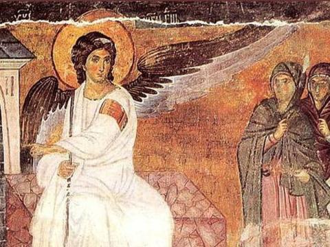 White Angel. Fresco from Milesheva Monastery, first part of the 13 century, Serbia 2