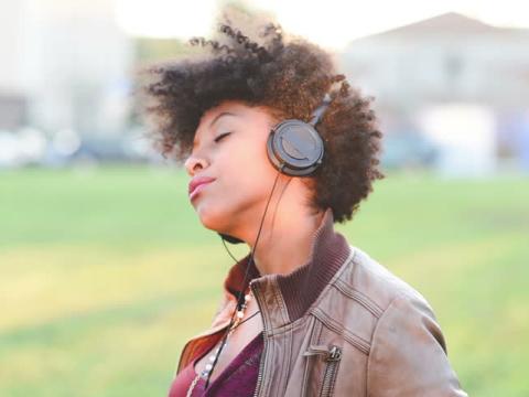 woman listening to music 2