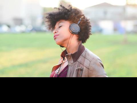 woman listening to music 2