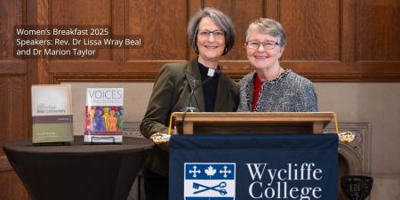 Women's Breakfast fall 2025 speakers at podium