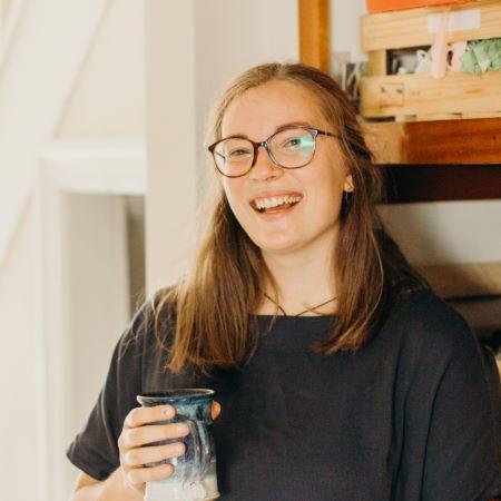 young woman with coffee mug