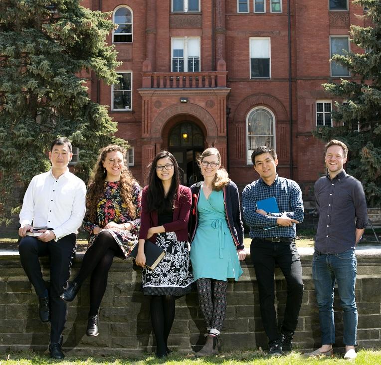 Wycliffe College Students in front of building   resized